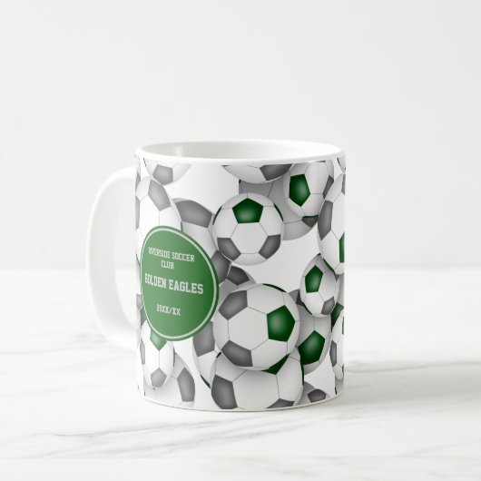Fußball-Trainingsgeschenk mit individuelle Name gr Kaffeetasse (Vorderseite Links)