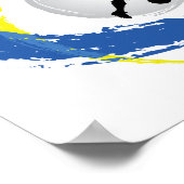 Fußball-Tricolor-Emblem Poster (Ecke)