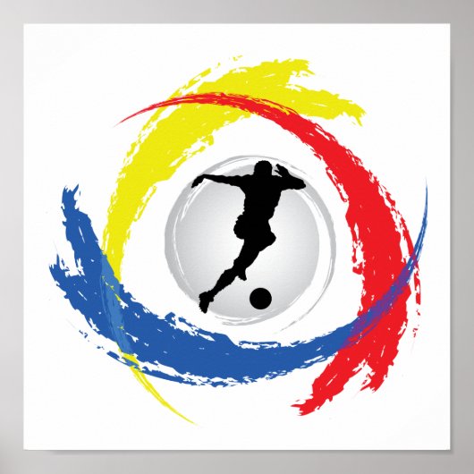 Fußball-Tricolor-Emblem Poster (Vorne)