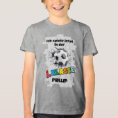 Fußball trifft Mauer - 1. Klasse Tri-Blend Shirt (Vorderseite)