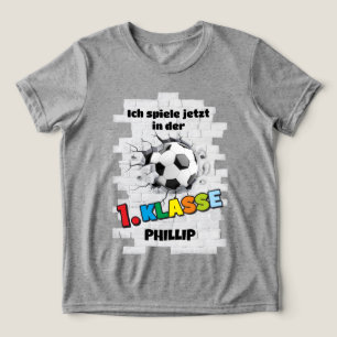 Fußball trifft Mauer - 1. Klasse Tri-Blend Shirt