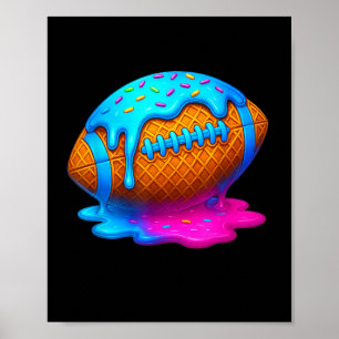 Fußball-Tropf-Eiscreme-Tropf-Jungen-Waffelhörnchen Poster