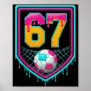 Fußball-Tropf Nummer 67 Fußballspieler Poster