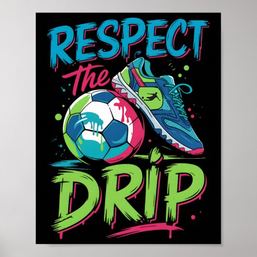 Fußball-Tropf Schmelzendes Eiscreme Respektiere de Poster (Vorne)