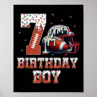 Fußball Tropfen 7. Geburtstagsparty Boy Sport Fan  Poster