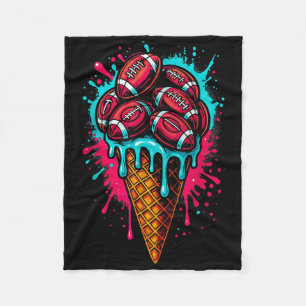 Fußball-Tropfen-Eiscreme-Tropf-Jungen-Waffelhörnch Fleecedecke