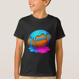 Fußball-Tropfen-Eiscreme-Tropf-Jungen-Waffelhörnch T-Shirt