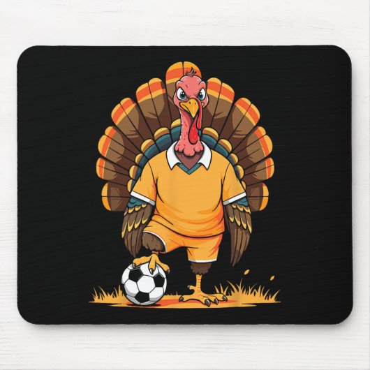 Fußball Truthahn Pilger Erntedankfest Kürbis Kinde Mousepad (Vorne)