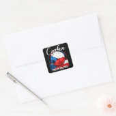 Fußball-Tschechien-Flagge, Europäischer Fußball Quadratischer Aufkleber (Umschlag)