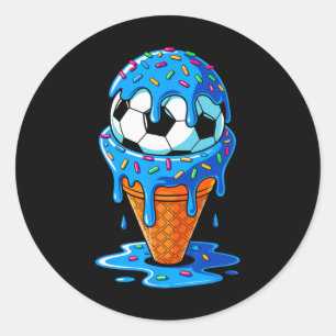 Fußball Tüte Eis Drip Spaß Streusel Geburtstag Runder Aufkleber