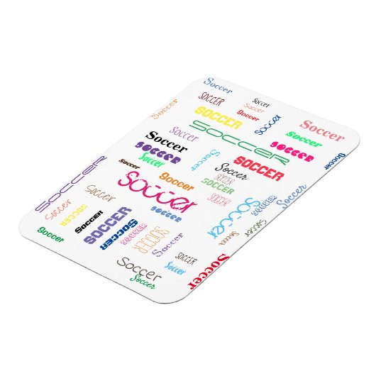 Fußball-Typografie Flexible Foto Magnet (Linke Seite)