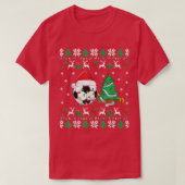 Fußball Ugly Christmas Sweater Soccer Xmas Lights  T-Shirt (Design vorne)