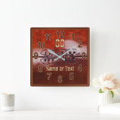 Fußball-Uhr, Fußball-Schlafzimmerideen dekorieren Quadratische Wanduhr