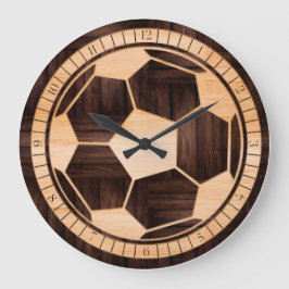 Fußball-Uhr , Fußball-Uhr, 3D-Holz Große Wanduhr