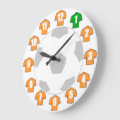 Fußball-Uhr - mit alten Gold-Shirts Große Wanduhr (Winkel)