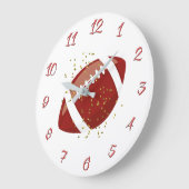 Fußball-Uhr mit Imitaten Glitzer Große Wanduhr (Winkel)