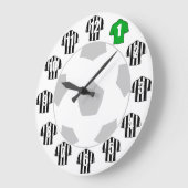 Fußball-Uhr - mit Schwarz-Weiß-Shirts Große Wanduhr (Winkel)