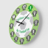 Fußball-Uhr - Schwarz-Weiß-Shirt Große Wanduhr (Winkel)