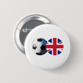Fußball & UK-Flagge - MUSEUM Zazzle Button (Vorne & Hinten)