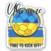 Fußball-Ukraine-Flagge, Europäische Fußball-Retro Aufkleber (Vorderseite)