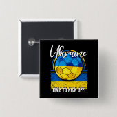 Fußball-Ukraine-Flagge, Not leidender Fußball-Ball Button (Vorne & Hinten)