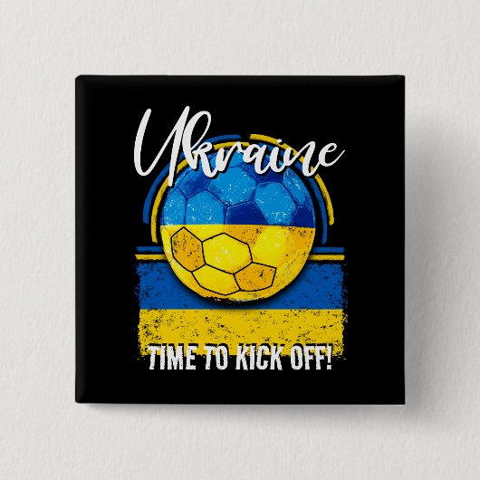 Fußball-Ukraine-Flagge, Not leidender Fußball-Ball Button (Vorderseite)