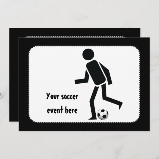 Fußball- und Ballgeschenk Einladung (Vorne/Hinten)