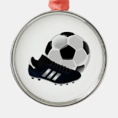 Fußball und Bügelen Silbernes Ornament (Vorne)