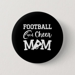 Fußball und Cheer Mom Black Cheerleading  Button
