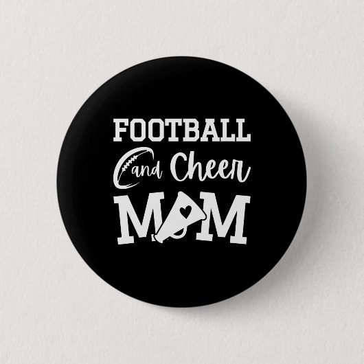 Fußball und Cheer Mom Black Cheerleading  Button (Vorderseite)