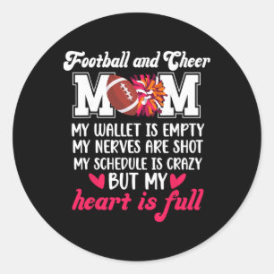 Fußball und Cheer Mom ist stolz auf Cheerleading u Runder Aufkleber