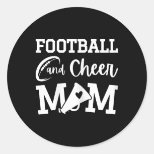 Fußball und Cheer Mom Royal Blue Cheerleading Runder Aufkleber