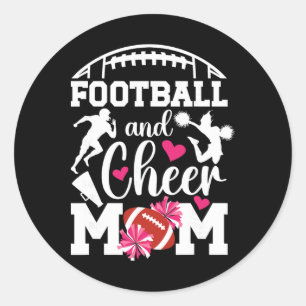 Fußball und Cheer Mom stolz Cheerleading und Fußba Runder Aufkleber
