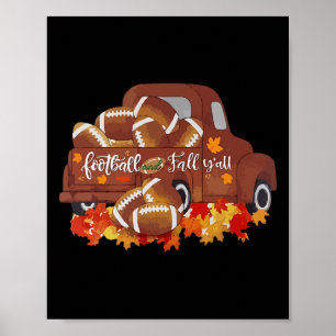 Fußball und Fall Y'alle Vintagen Fall Fußball Seen Poster