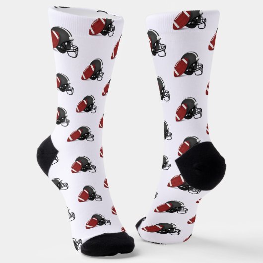 Fußball und Footballhelm Socken (Gewinkelt)