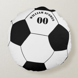 Fußball- und Fußball-Ball-Kissen mit Name und Numm Rundes Kissen