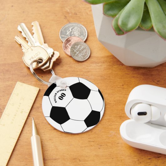 Fußball- und Fußball-Ball Schlüsselanhänger mit Na (Schreibtisch)