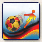 Fußball und Fußball-Dynamik Getränkeuntersetzer (Vorderseite)