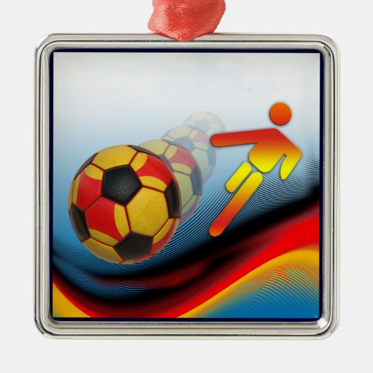 Fußball und Fußball-Dynamik Ornament Aus Metall (Vorne)