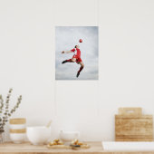 Fußball und Fußball in der Luft Poster (Küche)