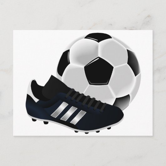 Fußball und Fußball Postkarte (Vorderseite)