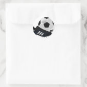 Fußball und Fußball Runder Aufkleber (Tasche)