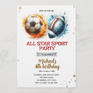 Fußball- und Fußballparty-Einladung Einladung