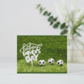 Fußball und glücklicher Vatertag für Vater Card Postkarte (Stehend Vorderseite)