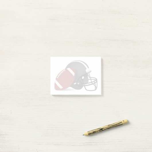 Fußball und Helm Post-it Klebezettel (Auf Schreibtisch)