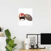 Fußball und Helm Poster (Heimbüro)