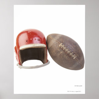 Fußball und Helm Poster