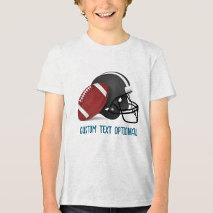 Fußball und Helm Tri-Blend Shirt