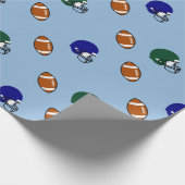Fußball und Helme Geschenkpapier (Ecke)