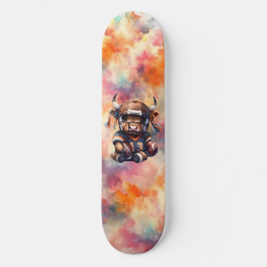 Fußball- und Hochlandkühe Skateboard (Vorderseite)